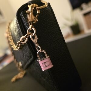 Chanel Upcycled Pink And Gold Charm